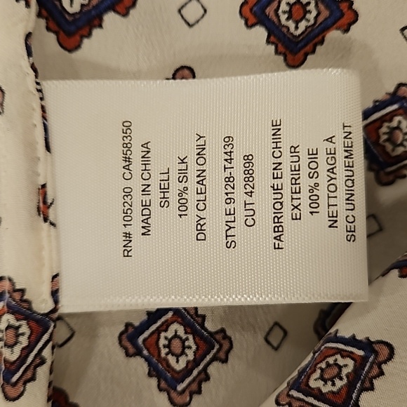 💕JOIE💕 Bradie 100% Silk Cami Top ~  Porcelain Border Print Medium NWT - Picture 16 of 16